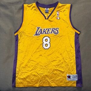 Champion Yellow and Purple Basketball Kobe Bryant Jersey